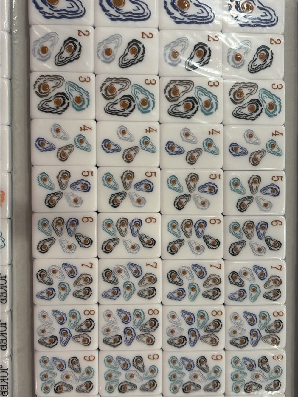 Blue and White Mahjong Tile Set - Unbranded Decorative Game Tiles - Picture 3 of 7